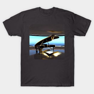 A Futuristic Looking Piano Looking Out To Sea T-Shirt